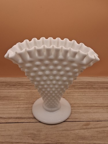 Vintage white milk glass - white,